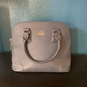 Rowallan Navy Leather Satchel Bag